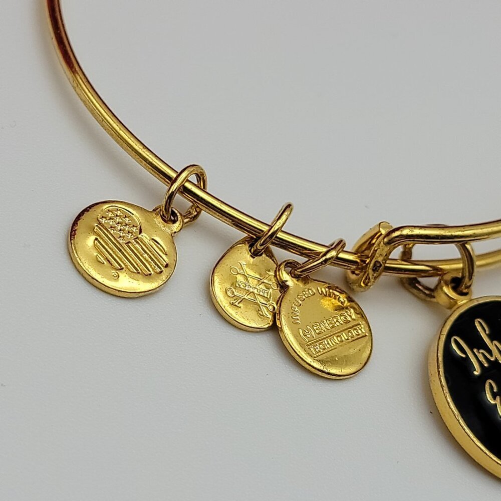 ALEX AND ANI Inhale Exhale Repeat Charm Bracelet Gold Vermeil Expandable 7" - Picture 3 of 5